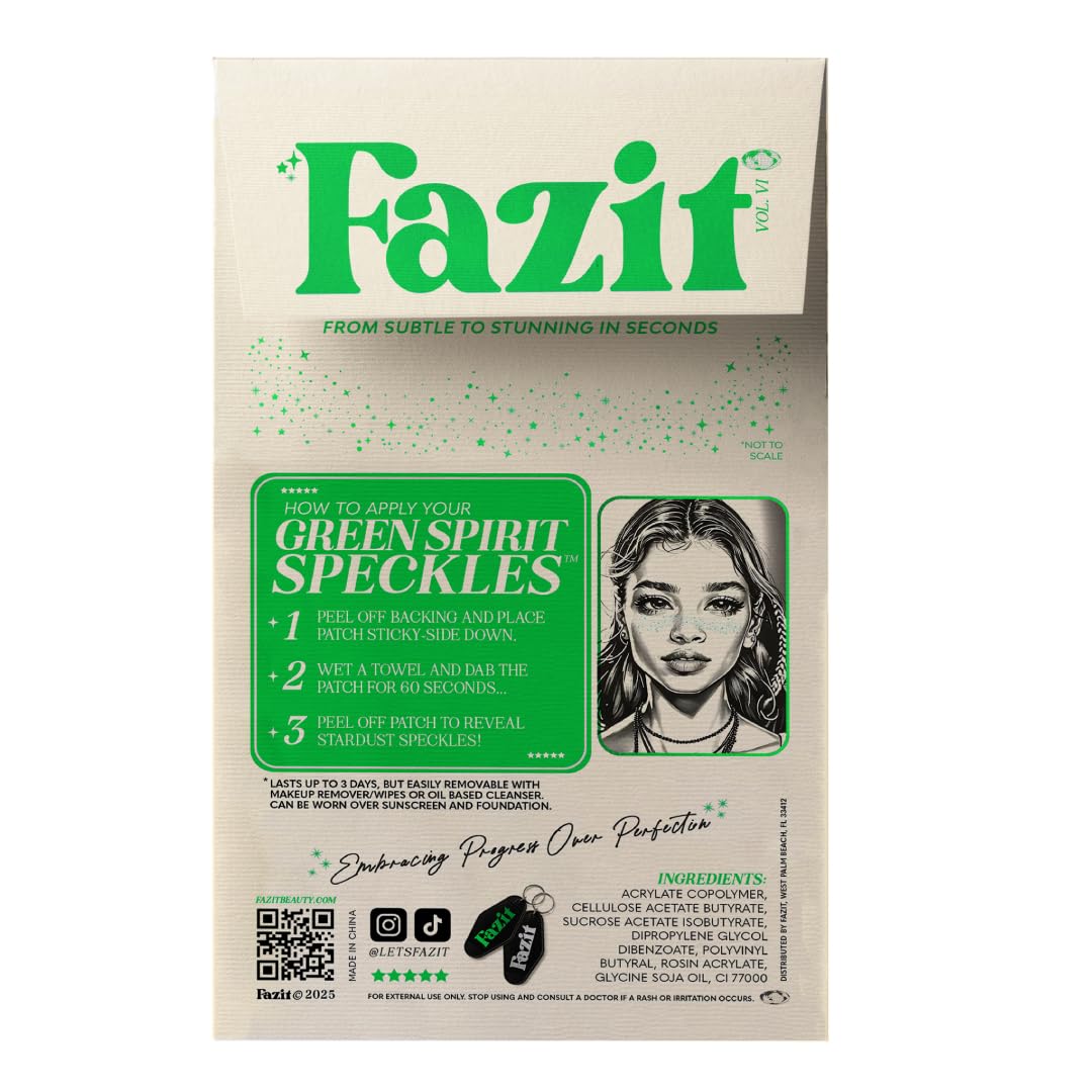 Fazit close-up of speckled texture highlighting shimmer and adhesion