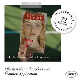 Fazit speckles used on shoulder showing waterproof long-lasting benefit