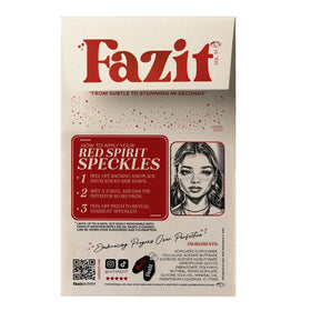 Fazit close-up of red-gold speckle texture highlighting shimmer