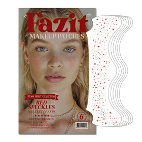 Fazit front packaging showing six glitter freckle patches and benefits
