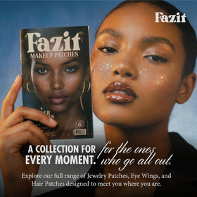 Fazit lifestyle party scene with forehead and cheeks sparkling confidently