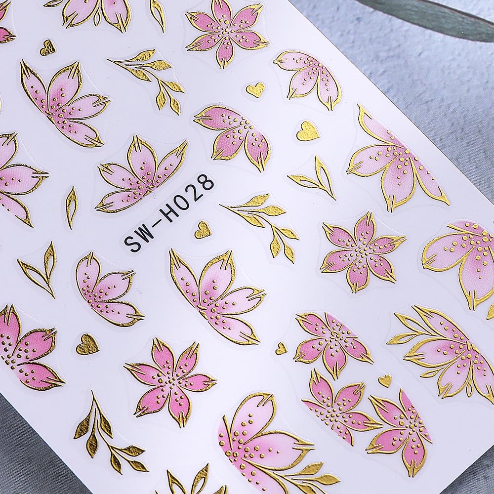 FBABFBUO embossed stickers on acrylic nail demonstrating secure adhesion
