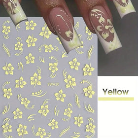 fbabfbuo applied on gel extension showing raised floral detail