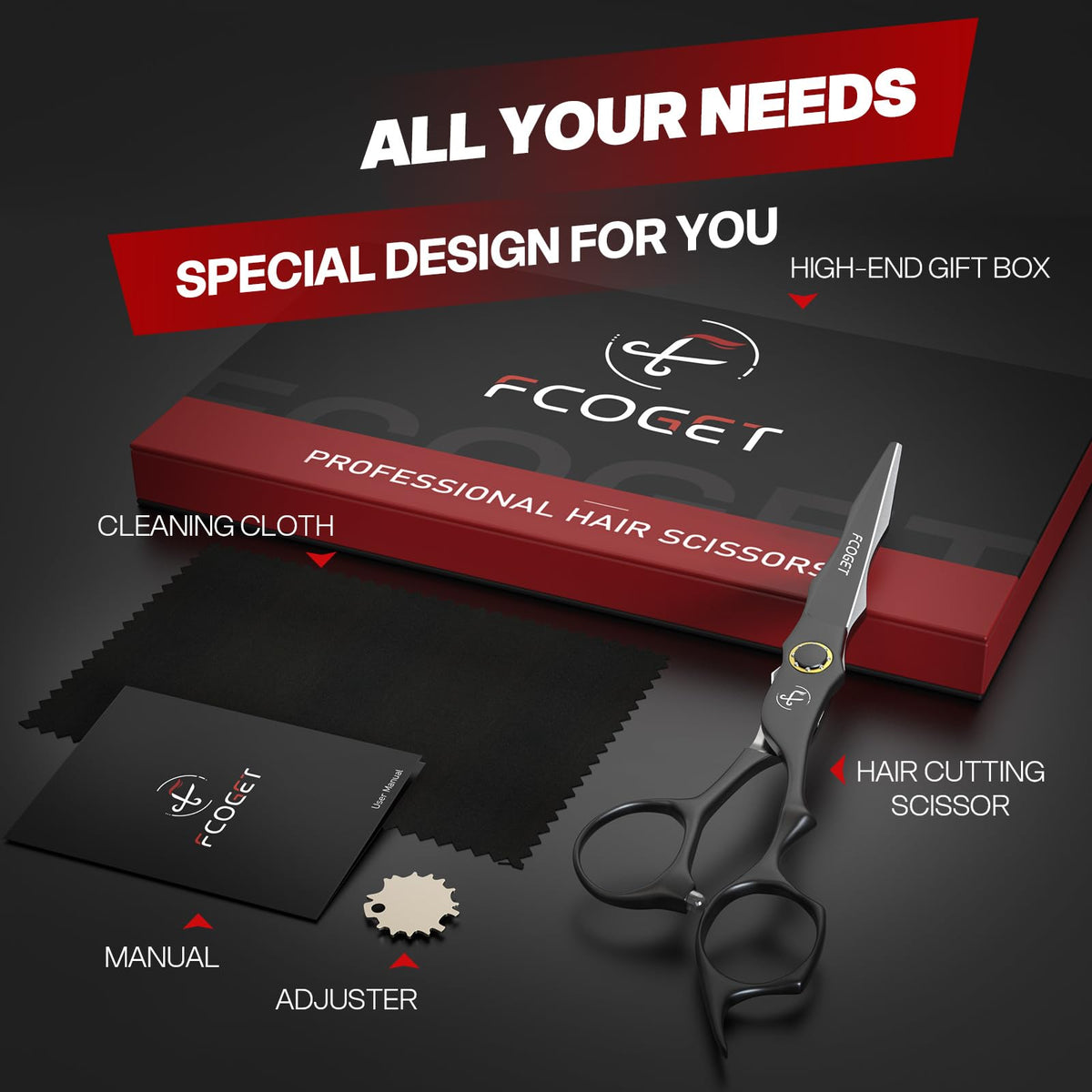 Fcoget box and accessories with cloth and adjustment key for easy maintenance benefit