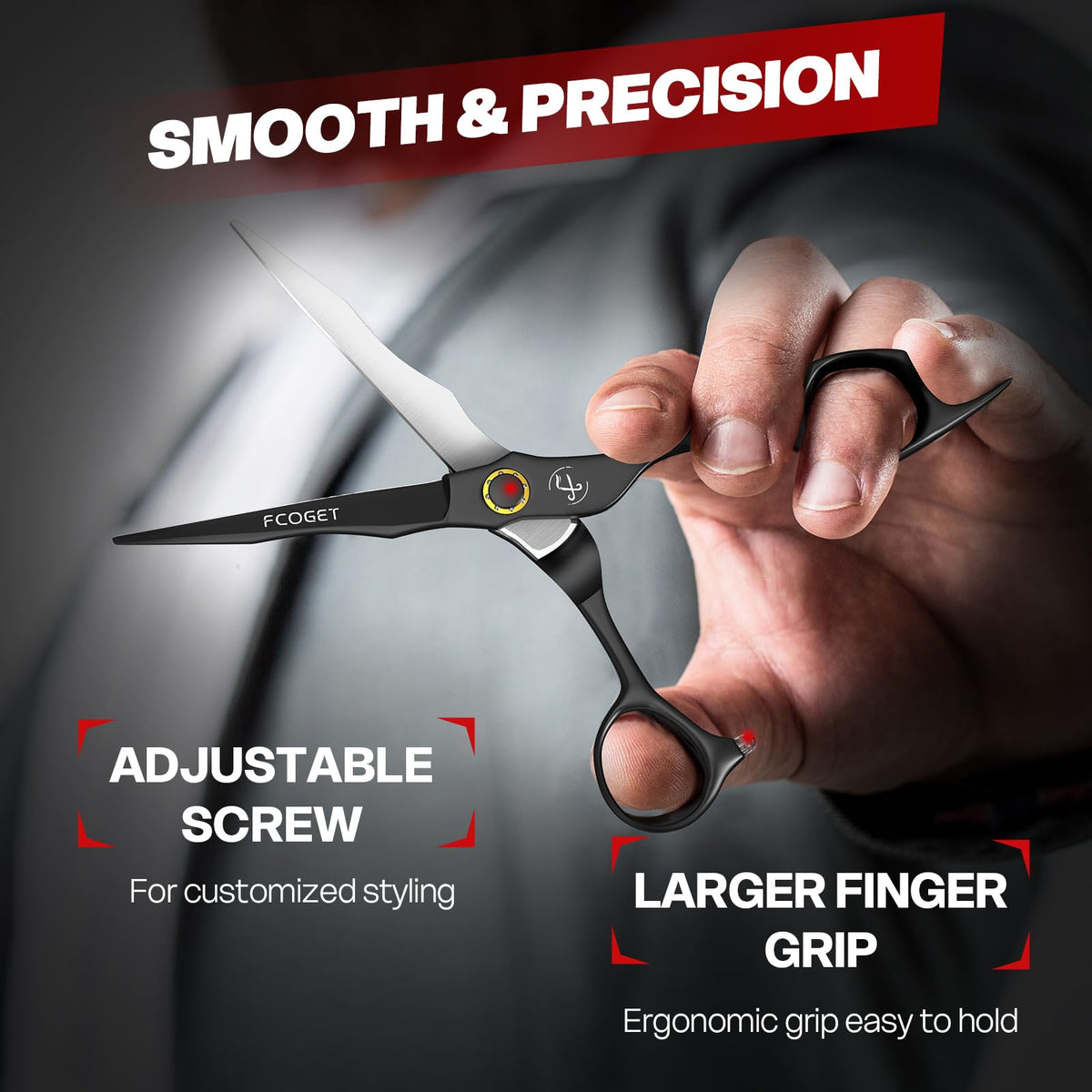 Fcoget handle detail highlighting ergonomic finger rest and comfort during long use benefit