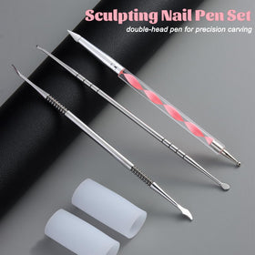 Fcozpjk close-up of double-head stainless steel tip highlighting sharp, durable carving edges for precise sculpting