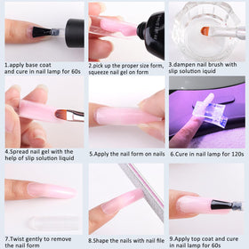 Fcozpjk 60 dual nail forms fanned to show size range for accurate extensions
