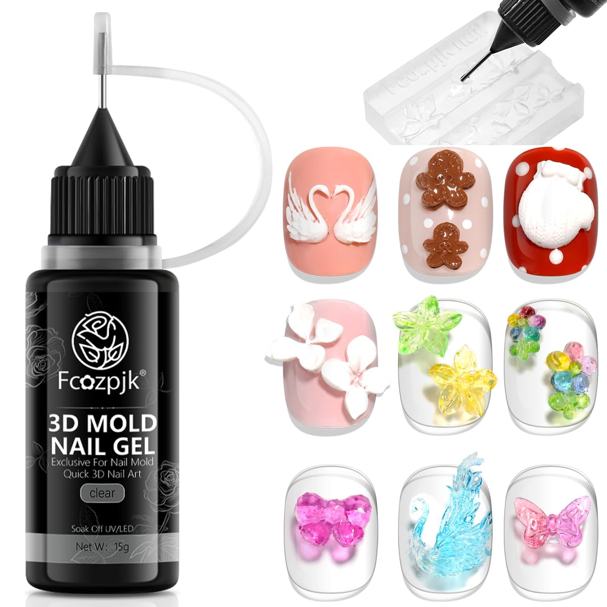 Fcozpjk front packaging showing clear 15g sculpting gel and labeling for easy identification