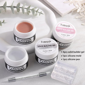 Fcozpjk gel bottles closeup showing four solid colors and texture
