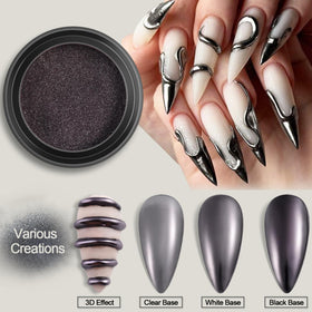 Fcozpjk iridescent unicorn powder nail showing color shift and multidimensional glow
