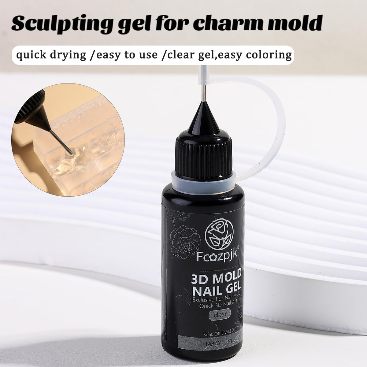 Fcozpjk precision needle tip close-up for controlled application and detailed charm filling