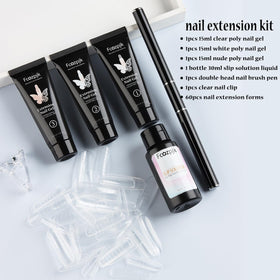 Fcozpjk clear white and pink 15ml poly gel pots open displaying smooth gel texture and color options
