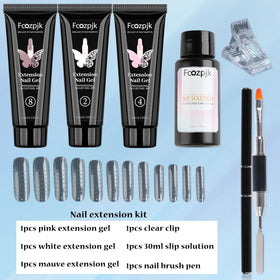 Fcozpjk three 15ml poly gel tubes white mauve nude-pink for versatile looks