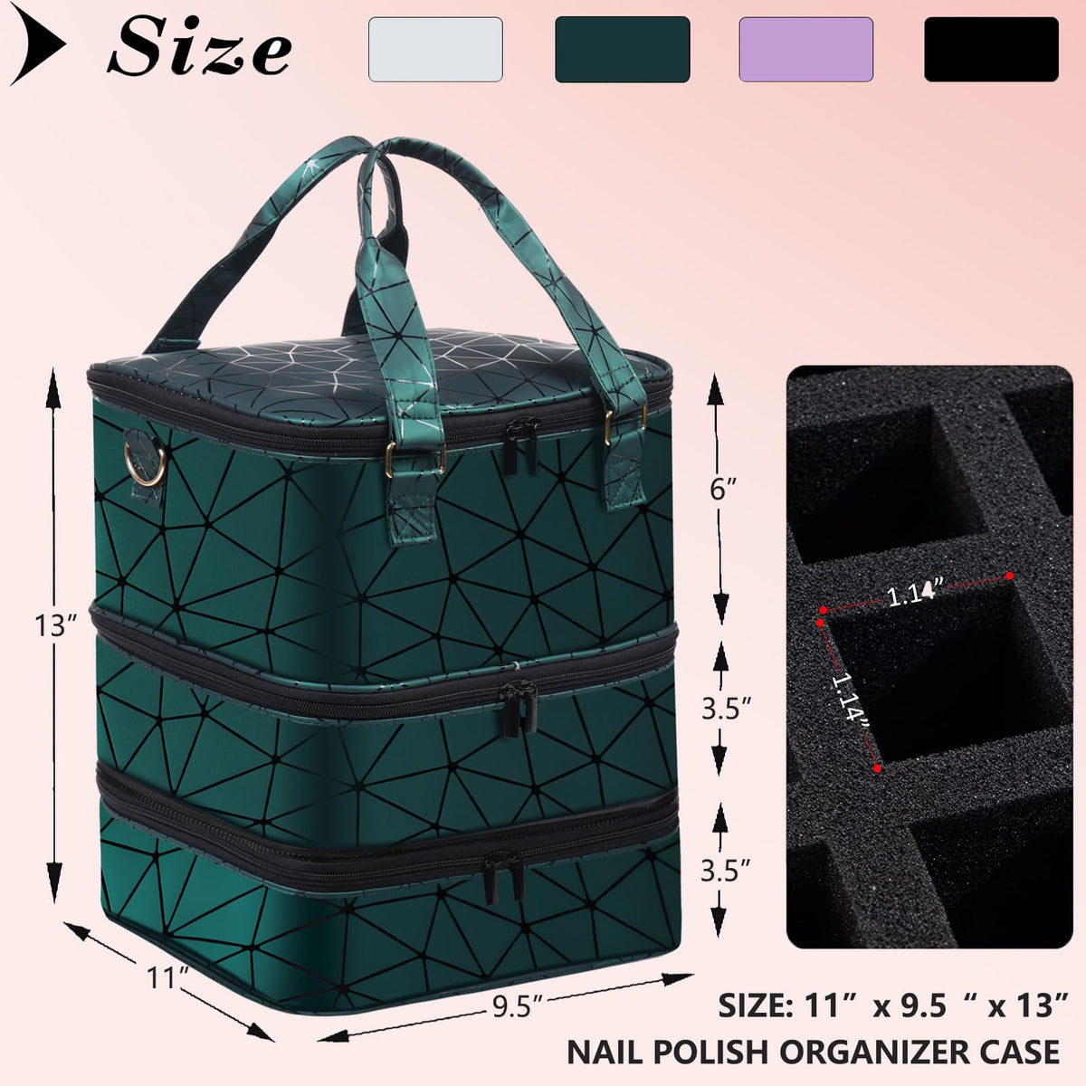 FCQQYWZ reinforced handles and SBS zipper detail for comfortable carrying