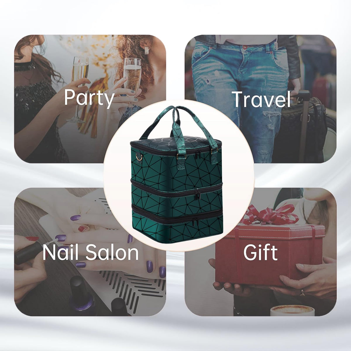 FCQQYWZ travel-ready case beside suitcase demonstrating portability benefit