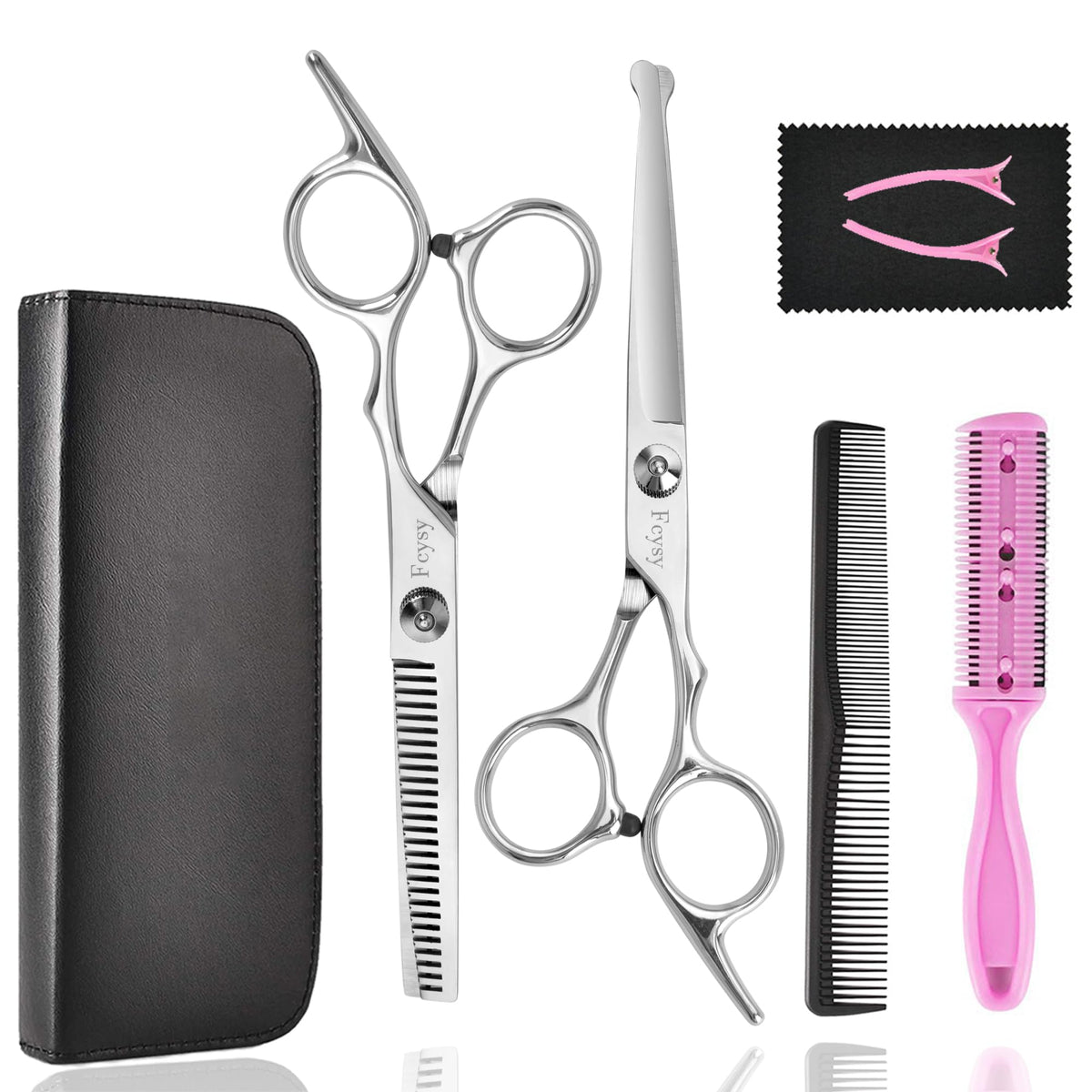 Fcysy full kids haircut kit front view showing tools for safe home grooming