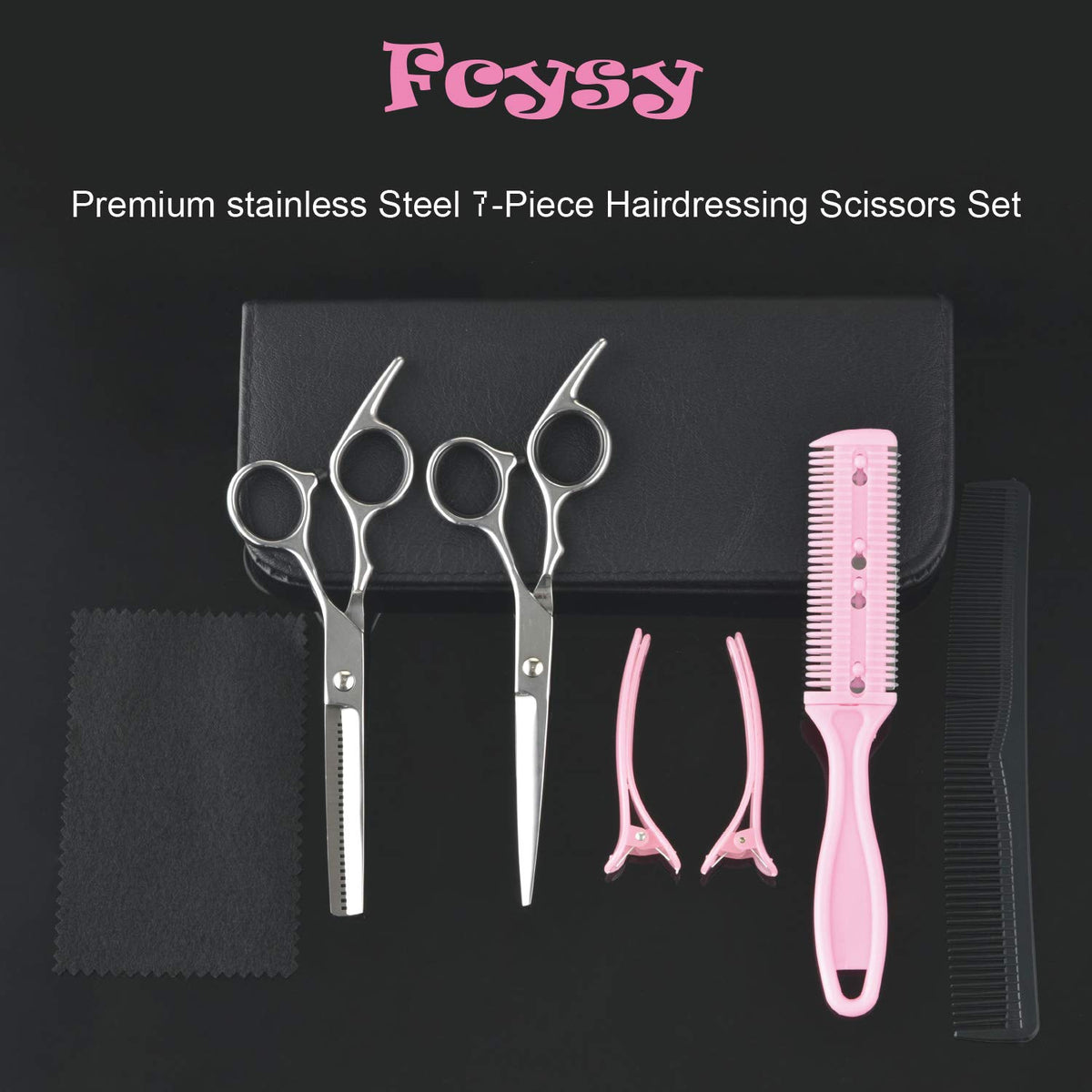 Fcysy PU leather case closed showing tidy storage and travel protection benefit