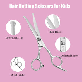 Fcysy scissors close-up showing sharp stainless steel blades for smooth cutting