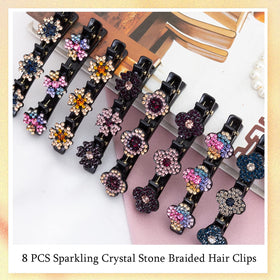 FDBJulyy close up rhinestone detail sparkling on the clip, highlights lasting shine