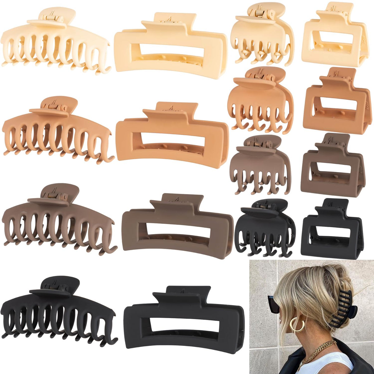 FDBJulyy front packaging showing 16 clips and neutral colors for versatile styling