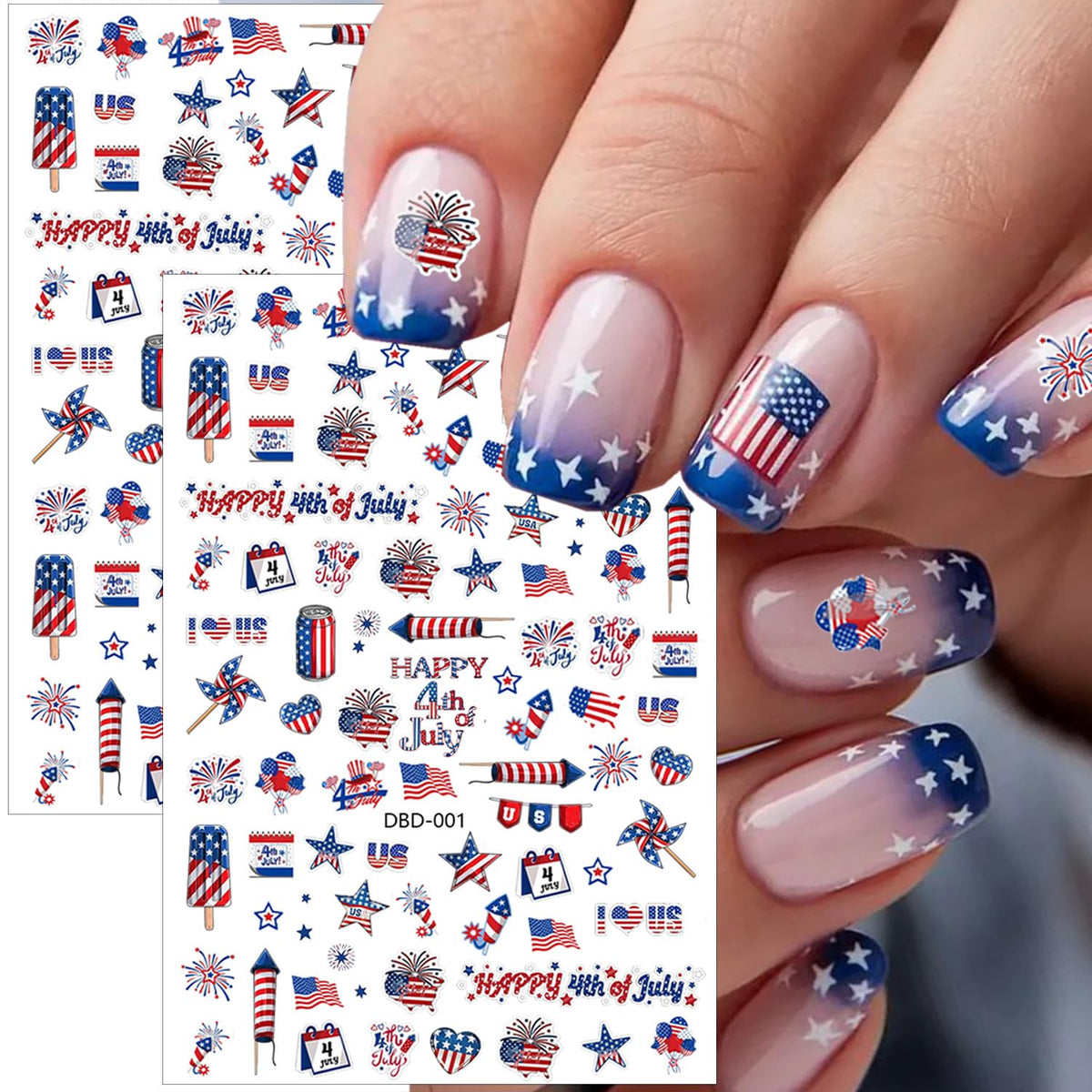 FDSQHSA stickers being applied with tweezers on a painted nail, quick DIY benefit