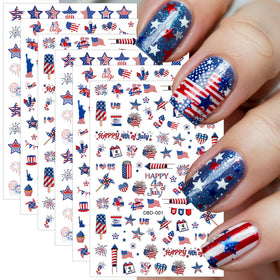 FDSQHSA front packaging showing six patriotic sticker sheets, easy selection benefit