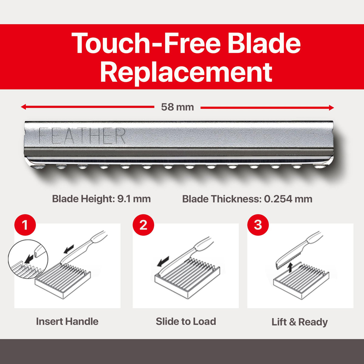 Feather guarded blade detail highlighting protective guard for safer styling work