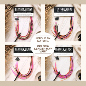 Feather Headz micro-link beads detail showing secure non-glue attachment for hair health