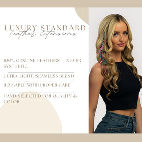 Feather Headz storage pouch and care card highlighting long-lasting maintenance