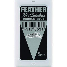 Feather blades on bathroom counter in grooming scene demonstrating daily use