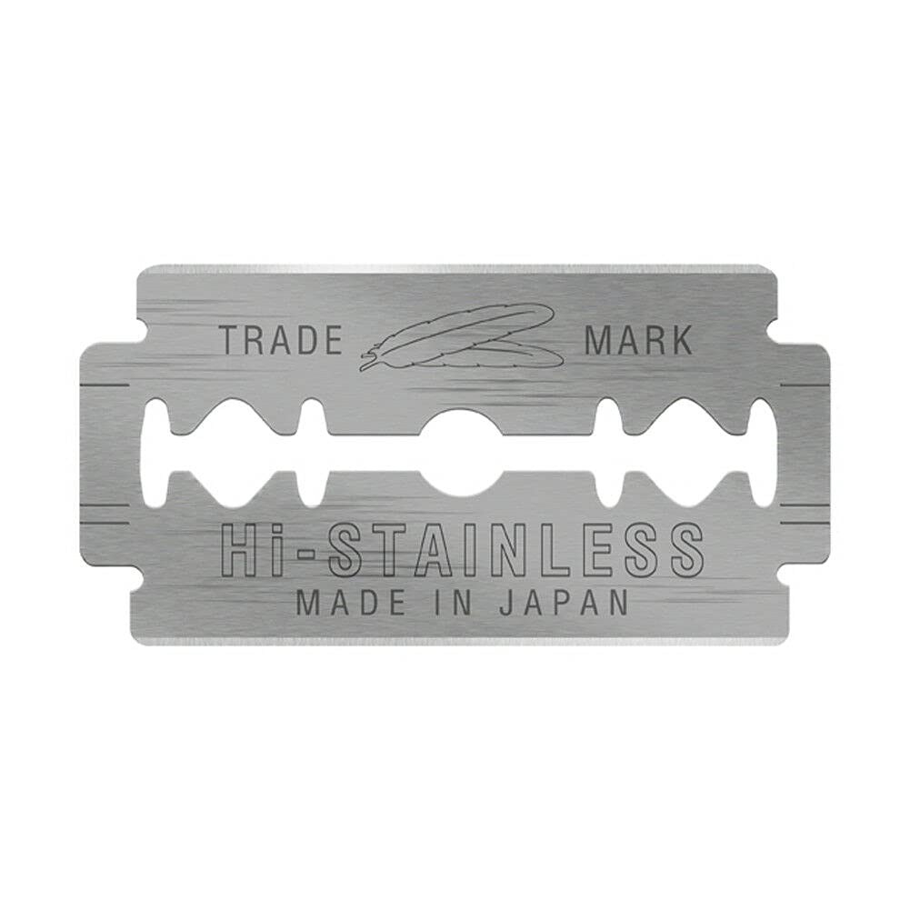 Feather open pack revealing individually wrapped blades for safe handling benefit