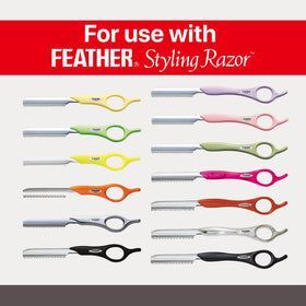 Feather size comparison showing pack scale and salon-ready supply benefit
