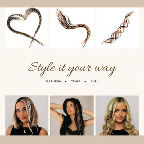 Feather Headz micro-link beads detail with tools, illustrating secure, non-permanent attachment