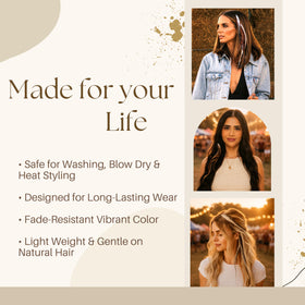 Feather Headz near styling tools highlighting heat-safe feathers for curling and shaping