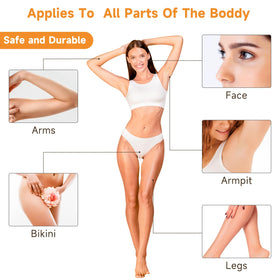 FEBABACI in use on arm with wax demonstrating effective hair removal support