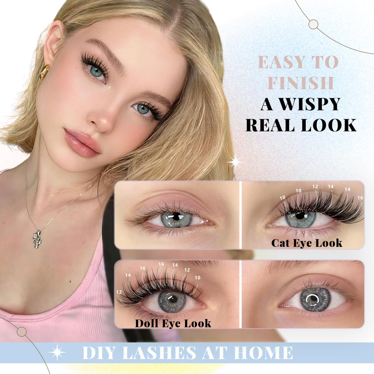 FebFeb close-up of lash cluster texture for realistic mink-like look