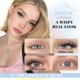 FebFeb close-up of lash cluster texture for realistic mink-like look