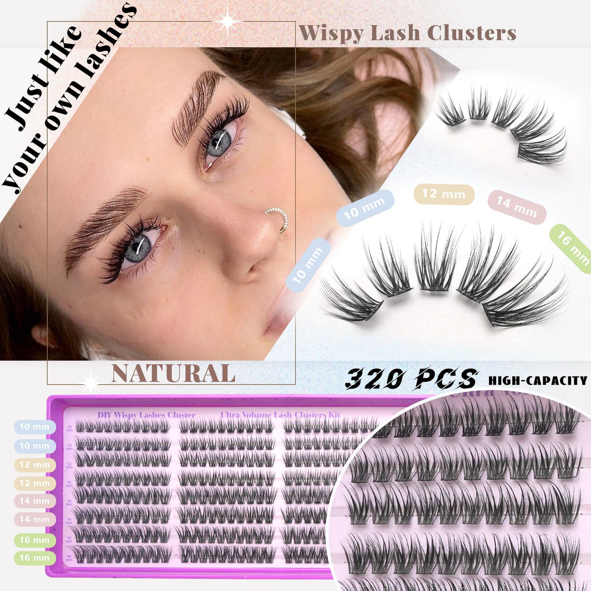 FebFeb clusters displayed to show 10–16mm lengths for custom styling