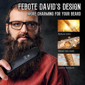 FEBOTE natural boar bristle brush top view distributing oils for shine and control
