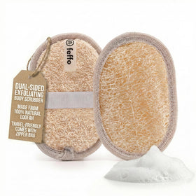 Feffo front oval loofah showing dual-sided design and clean finish
