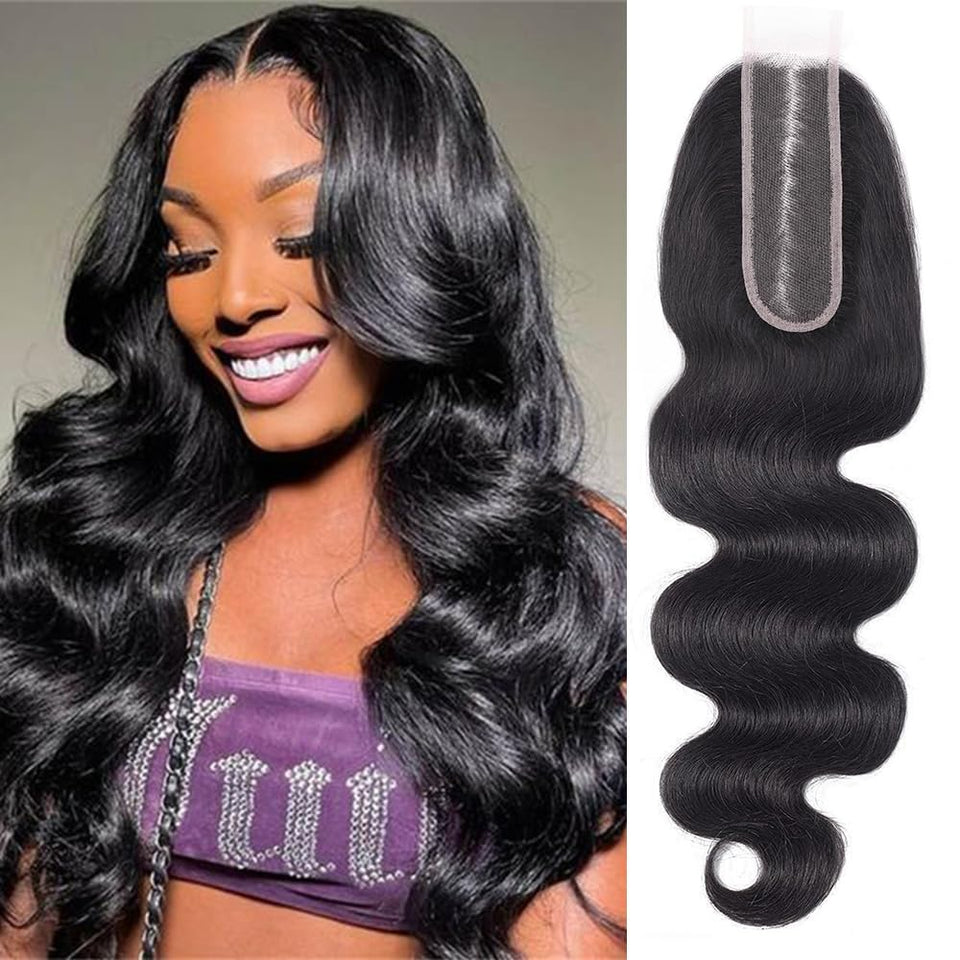 FEHOKA front view showing closure and natural hairline benefit