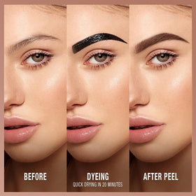 FeiCuiYun peel-off tint being removed, revealing fuller brows