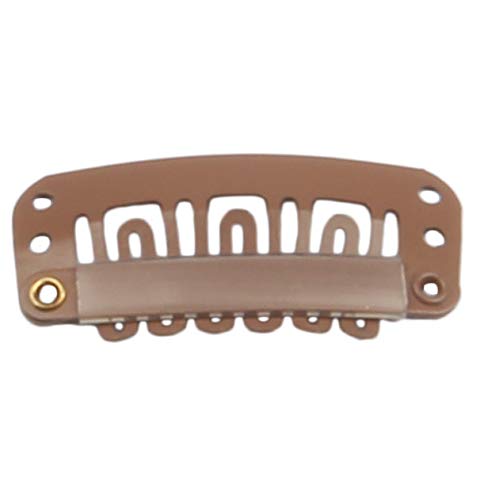 FeiHong clips sewn onto a hair weft demonstrating reinforced attachment for longer wear