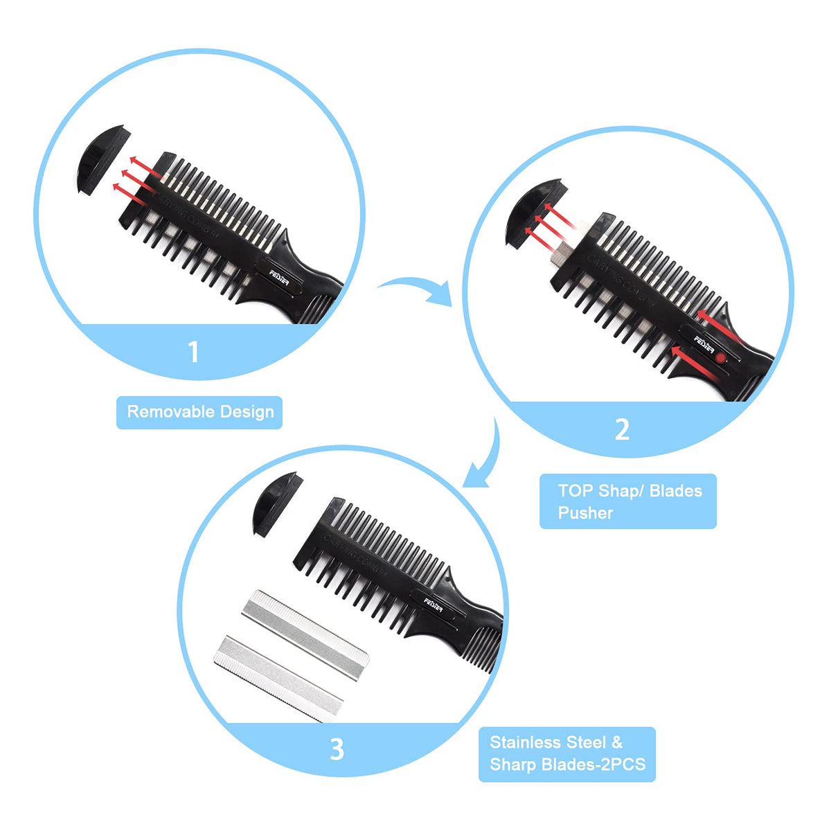 FEISIER comb teeth and ergonomic handle for comfortable styling control