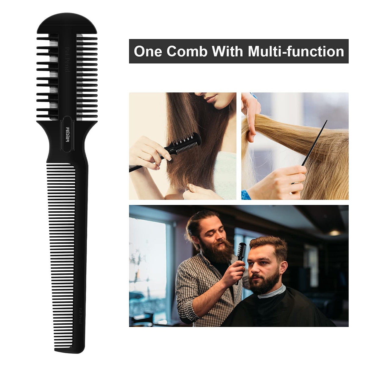 FEISIER five spare blades next to comb for convenient replacements