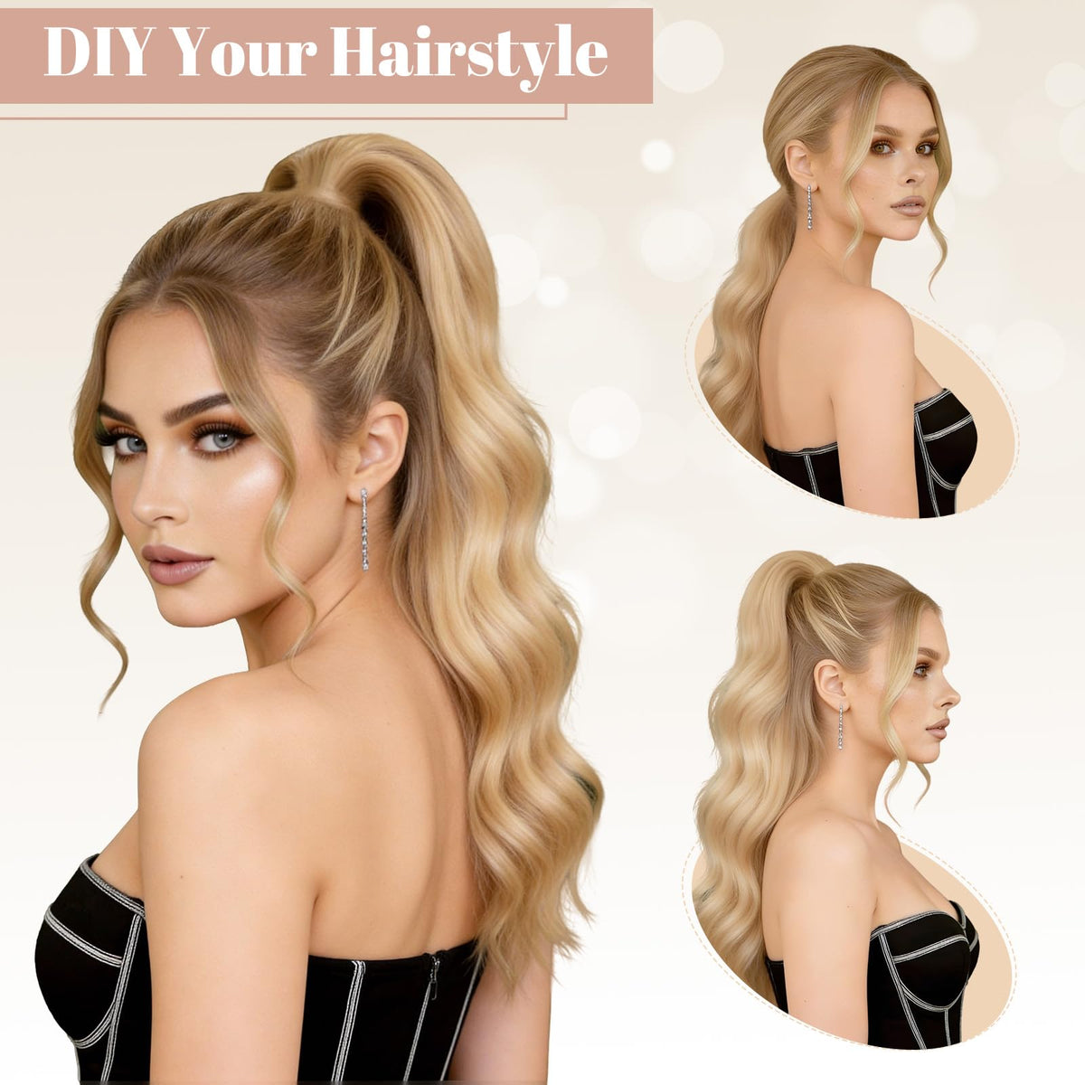 FELENDY high ponytail example showing lifted volume and instant style benefit