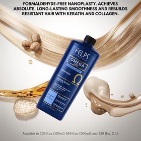 Felps Professional result after thermal sealing showing sleek, shiny hair and reduced frizz benefit