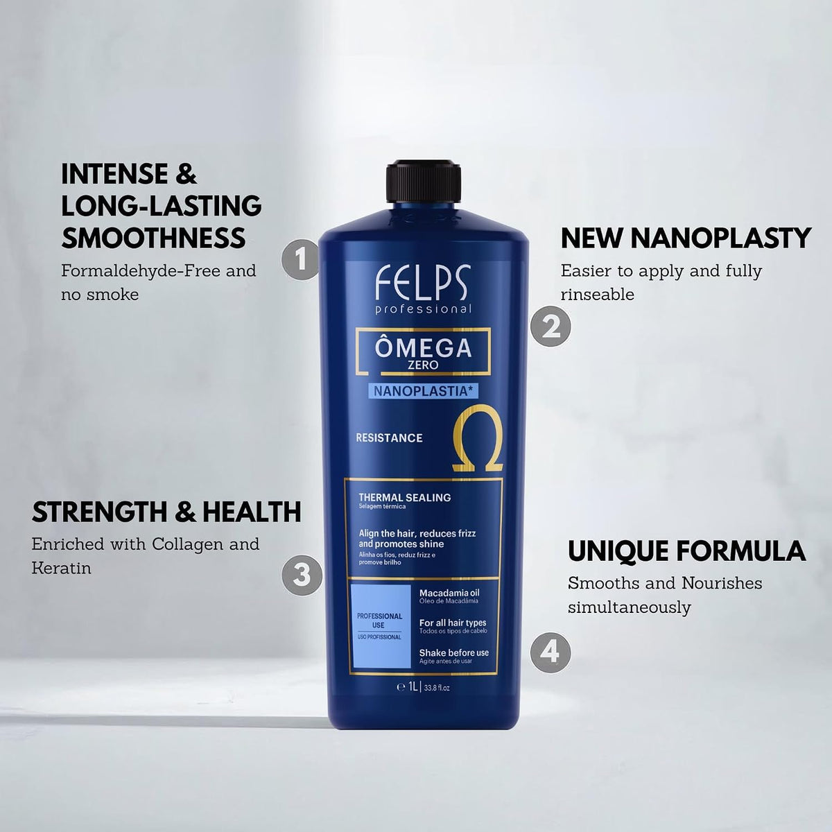 Felps Professional 500ml bottle held for scale showing value and salon-sized convenience