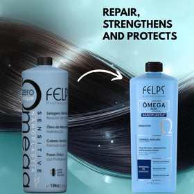 Felps Professional one-liter bottle next to hand for size and value benefit
