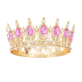 Feltent front view pink crown showing full shape and elegant sparkle